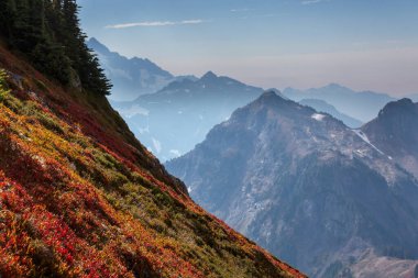 North Cascade Range, Washington, ABD 'deki güzel dağ zirvesi.