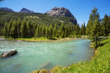 Hike in Wind River Range in Wyoming, USA. Summer season.