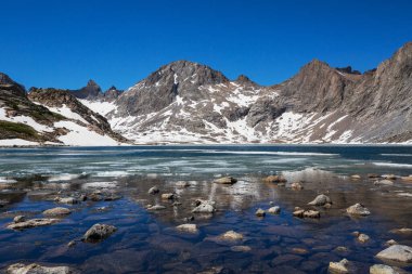 Hike in Wind River Range in Wyoming, USA. Summer season.
