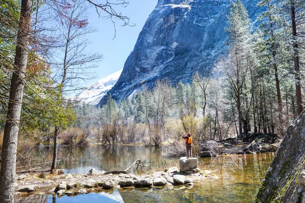 Gyönyörű Yosemite Tájak Tavaszi Évszakban — Stock Fotó