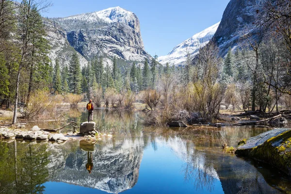 Gyönyörű Yosemite Tájak Tavaszi Évszakban — Stock Fotó