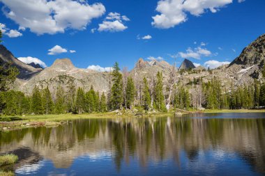 Hike in Wind River Range in Wyoming, USA. Summer season.