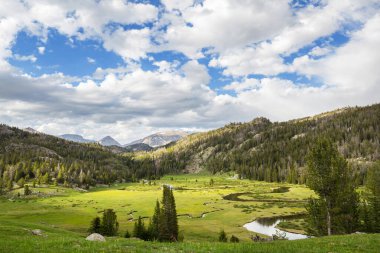 Hike in Wind River Range in Wyoming, USA. Summer season.