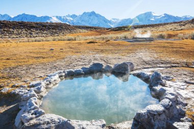 Hot spring in Sierra Nevada mountains, California, USA clipart