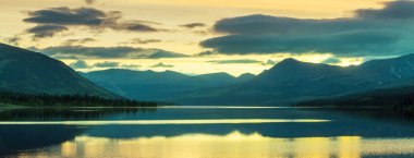 Sunset scene on the lake at sunset summer nature landscapes