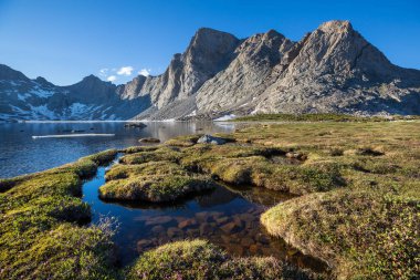 Hike in Wind River Range in Wyoming, USA. Summer season.