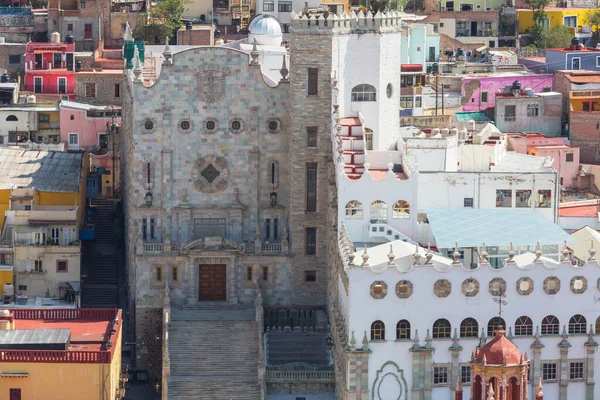 Πολύχρωμα Αποικιακού Τύπου Σπίτια Μιας Μεξικανικής Πόλης Guanajuato — Φωτογραφία Αρχείου