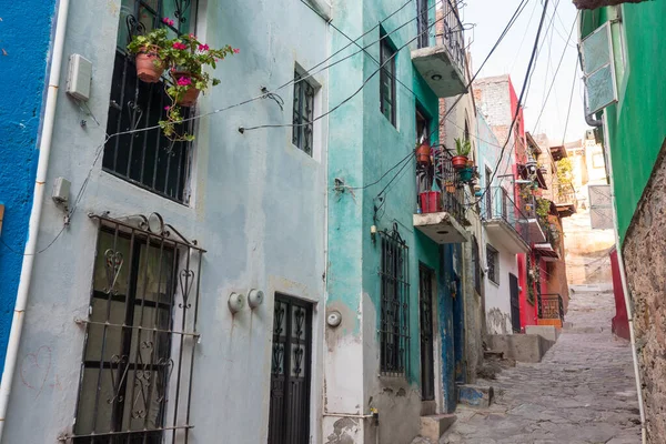 Kleurrijke Koloniale Stijl Huizen Van Een Mexicaanse Stad Guanajuato — Stockfoto