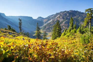 North Cascade Range, Washington, ABD 'deki güzel dağ zirvesi.