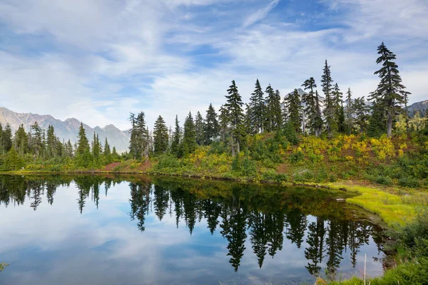 Klidné Jezero Horách Letní Sezóně Krásné Přírodní Krajiny — Stock fotografie