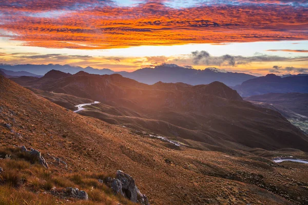 Escena Del Amanecer Hermosas Montañas Altas Colombia América Del Sur — Foto de Stock