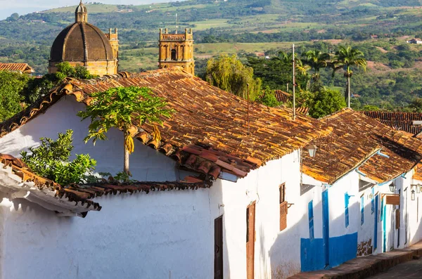 Widok Malownicze Miasto Barichara Jest Popularnym Miejscem Turystycznym Kolumbii — Zdjęcie stockowe