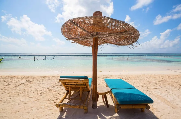 Luxusní Pláž Pobřeží Oceánu Koncept Dovolené Dovolené Tropická Pláž — Stock fotografie