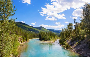 Beautiful mountains river in summer season, Canada