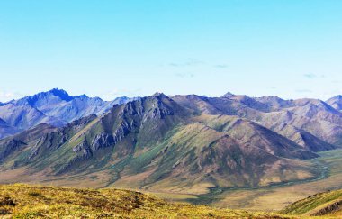 Tundra landscapes above Arctic circle along Dempster highway, Canada