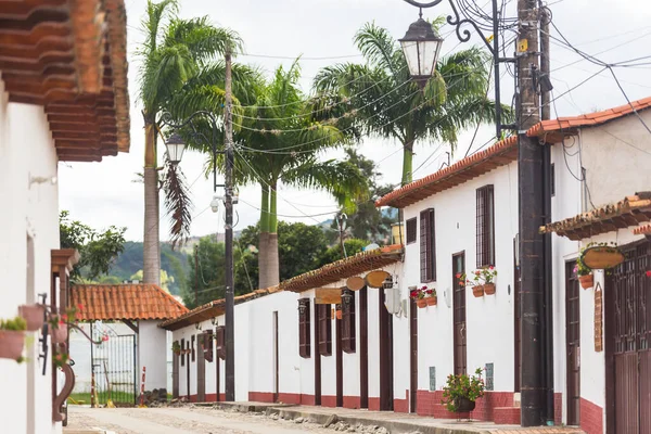 Vista Rua Cidade Colonial Tradicional Colômbia América Sul — Fotografia de Stock