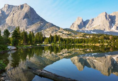 Hike in Wind River Range in Wyoming, USA. Summer season.