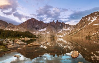 Hike in Wind River Range in Wyoming, USA. Summer season.