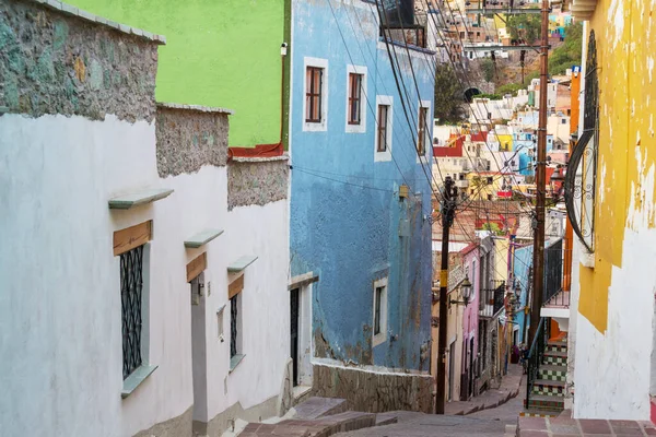Barevné Koloniální Styl Domů Mexického Města Guanajuato — Stock fotografie