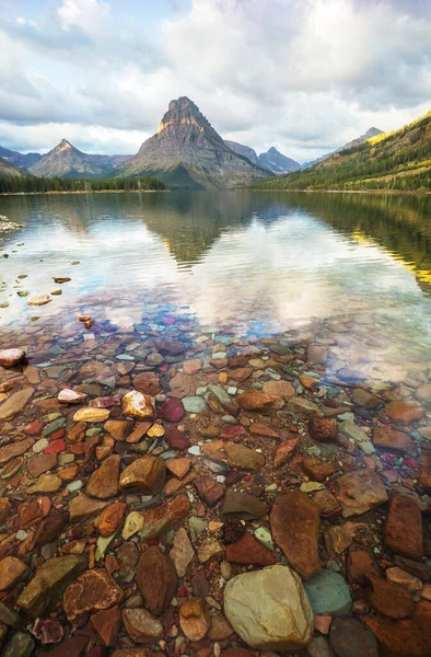 Picturesque Rocky Peaks Glacier National Park Montana Usa Beautiful Natural — Stock Photo, Image