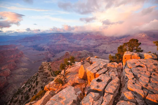 Живописные Пейзажи Гранд Каньона Аризона Сша Естественный Фон Взгляд Солнца — стоковое фото