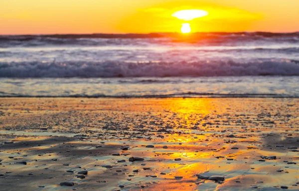 Zee Zonsondergang Voor Natuurlijke Achtergrond — Stockfoto