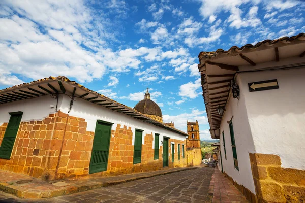 Widok Malownicze Miasto Barichara Jest Popularnym Miejscem Turystycznym Kolumbii — Zdjęcie stockowe