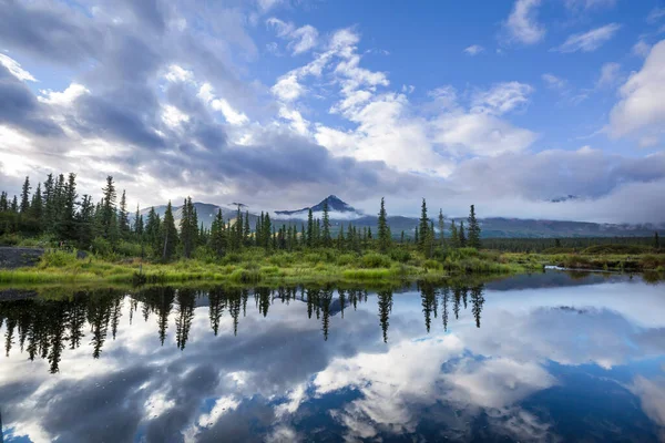 Klidné Jezero Aljašské Tundře — Stock fotografie