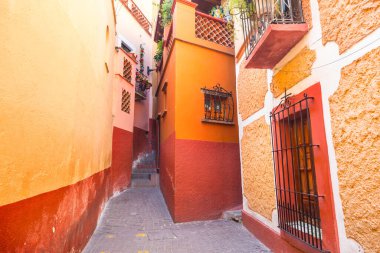 Colonial historical city Guanajuato, famous Alley of the Kiss (Callejon del Beso), Mexico clipart