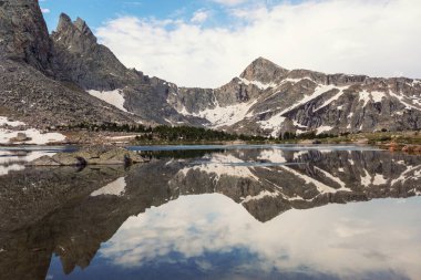Hike in Wind River Range in Wyoming, USA. Summer season.