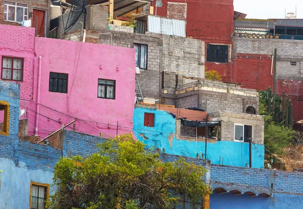 Színes Gyarmati Stílusú Házak Egy Mexikói Város Guanajuato — Stock Fotó
