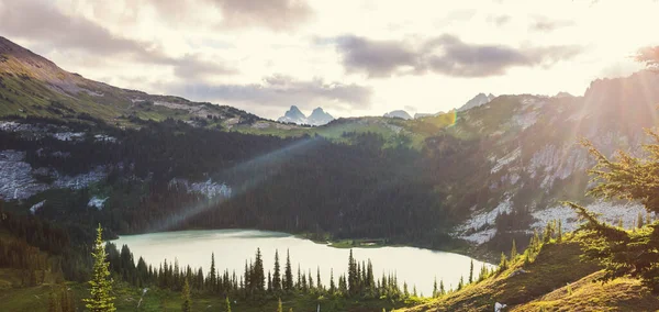 Panorama Della Bellissima Vetta Montuosa Nella North Cascade Range Washington — Foto Stock