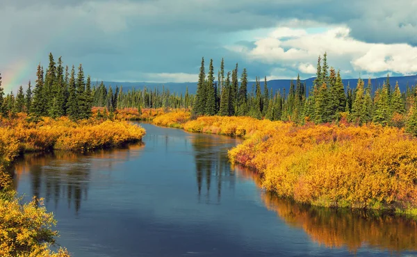 Autumn Season Blue River — Stock Photo, Image