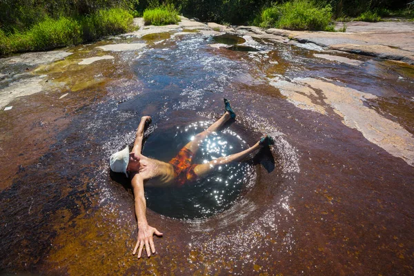 Natural Pools Quebrada Las Gachas Guadalupe Colombia South America — Stock Photo, Image