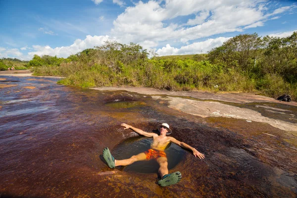 Natural Pools Quebrada Las Gachas Guadalupe Colombia South America — Stock Photo, Image