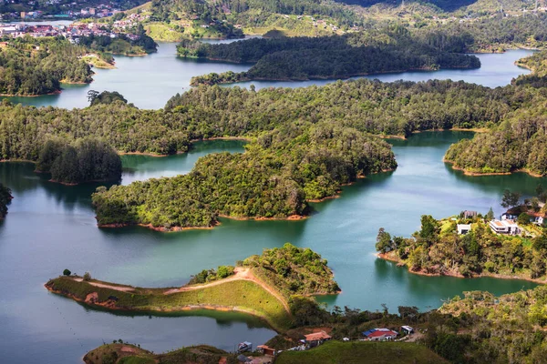 Panoramisch Uitzicht Guatape Lake Gebied Colombië Zuid Amerika — Stockfoto