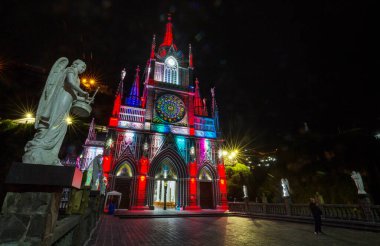 Gece Las Lajas Sığınağı, Kolombiya, Güney Amerika