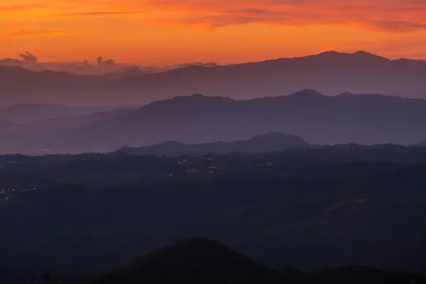 mountain silhouette at sunrise in Colombia, South America