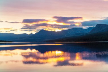 Sunset scene on the lake at sunset summer nature landscapes
