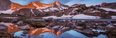 Hike in Wind River Range in Wyoming, USA. Summer season.