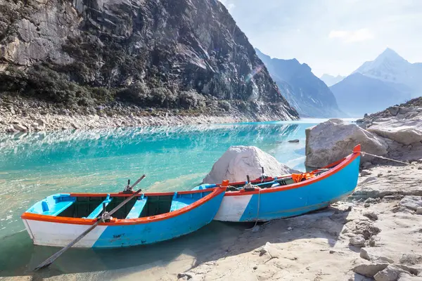 Touristic Boats Lake Paron Cordillera Blanca Peru South America — Stock Photo, Image