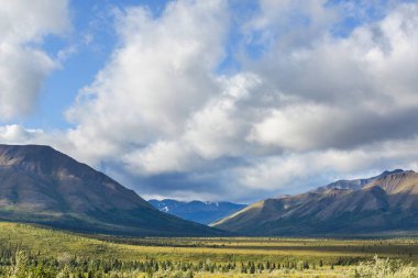 Beautiful high mountains in Alaska, United States. Amazing natural background.