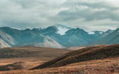 Kutup dairesinin üstündeki Tundra manzaraları