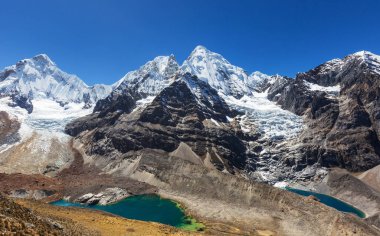 Cordillera Blanca, Peru, Güney Amerika 'daki güzel dağ manzaraları