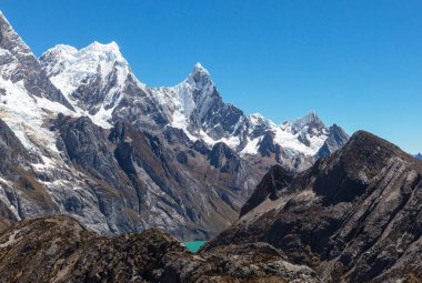 Cordillera Blanca, Peru, Güney Amerika 'daki güzel dağ manzaraları