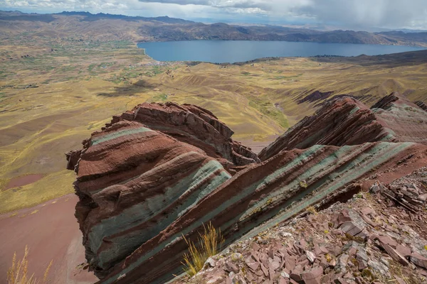 Schöne Berglandschaft Peru Pallay Poncho Alternative Regenbogenberge — Stockfoto