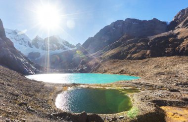 Cordillera Blanca 'da güzel dağlar, Peru, Güney Amerika