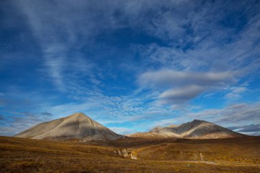 Mountains landscapes above Arctic circle along Dempster highway, Canada