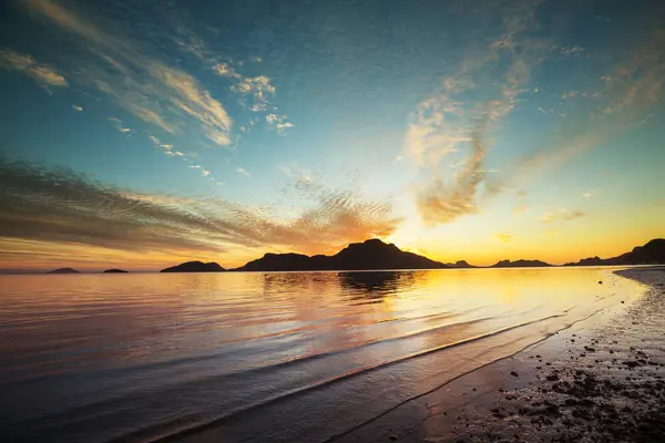 Zee Zonsondergang Voor Natuurlijke Achtergrond — Stockfoto