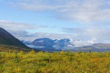 Beautiful high mountains in Alaska, United States. Amazing natural background.